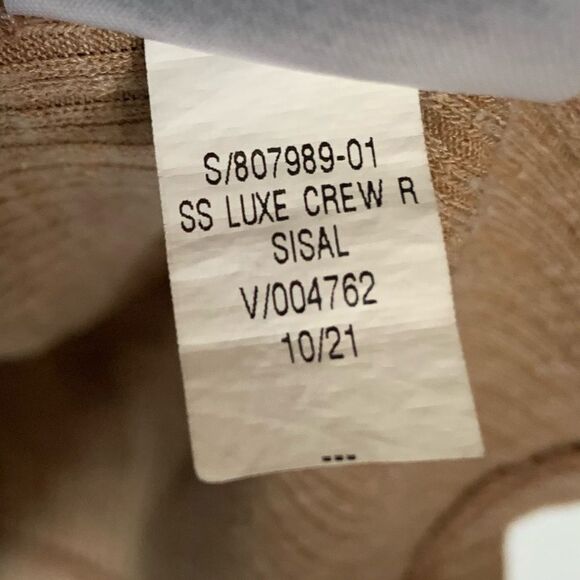 OLD NAVY Women’s Luxe Short Sleeve Rib Knit Crew Neck T-Shirt Sisal Tan Size XXL - Picture 10 of 10